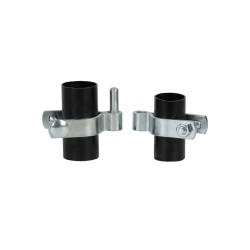 Hinges for tubular door with support base for the wall or with a blade for an iron wooden door
